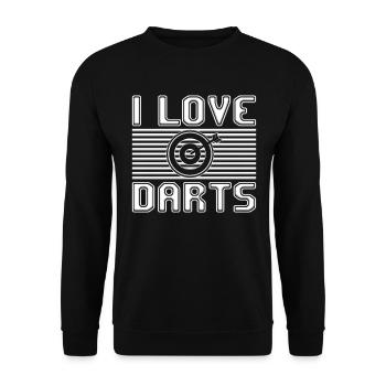 I love darts - Unisex Sweatshirt - black - Front - Alina (178cm) & Michal (187cm)