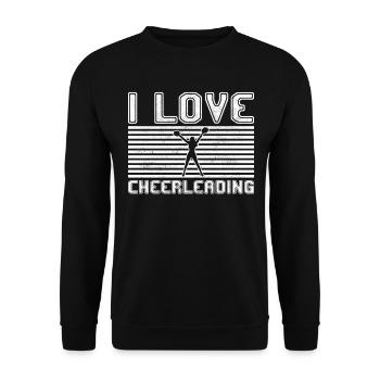 I love cheerleading - Unisex Pullover - Schwarz - Vorne - Alina (178cm) & Michal (187cm)