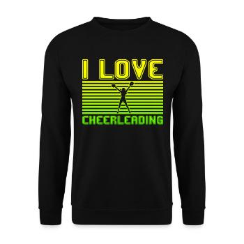I love cheerleading - Unisex Pullover - Schwarz - Vorne - Alina (178cm) & Michal (187cm)