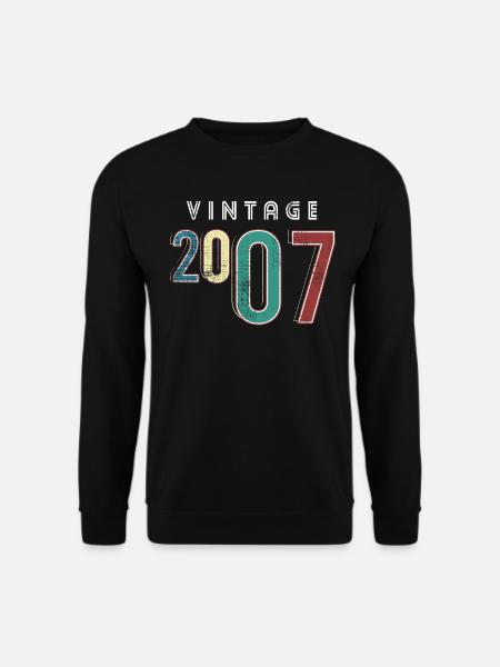 Vintage 2007 Geburtstag Jahrgang Geburtsjahr 2007 - Unisex Pullover - Schwarz