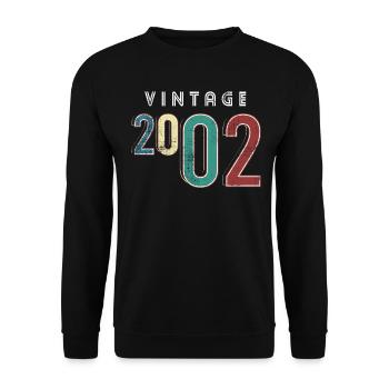 Millésime 2002 Anniversaire Année de naissance 2002 - Sweat-shirt Unisexe - noir - Devant - Alina (178cm) & Michal (187cm)