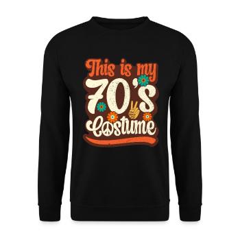 70s Party Outfit Costume 1970s Theme Party - Unisex Sweatshirt - black - Front - Alina (178cm) & Michal (187cm)