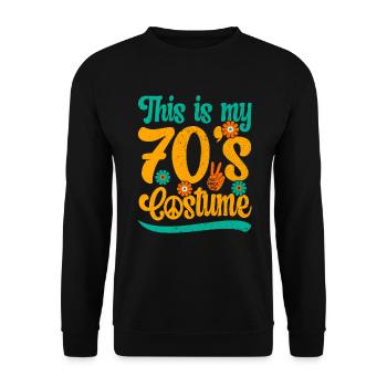 70s Party Outfit Costume 1970s Theme Party - Unisex Sweatshirt - black - Front - Alina (178cm) & Michal (187cm)