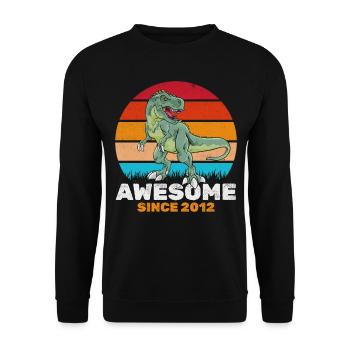 Fantastique depuis 2012 Amateur de dinosaures Dino - Sweat-shirt Unisexe - noir - Devant - Alina (178cm) & Michal (187cm)