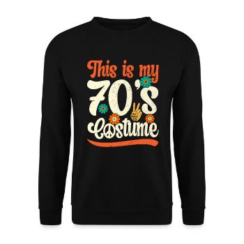 70s Party Outfit Costume 1970s Theme Party - Unisex Sweatshirt - black - Front - Alina (178cm) & Michal (187cm)