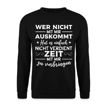 Wer nicht mit mir auskommt hat es einfach nicht - Unisex Pullover - Schwarz - Vorne - Alina (178cm) & Michal (187cm)