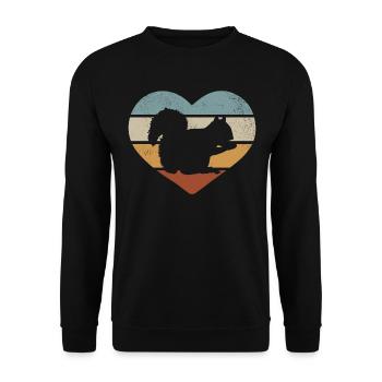 Squirrel Heart Squirrel Lover sweet - Unisex Sweatshirt - black - Front - Alina (178cm) & Michal (187cm)
