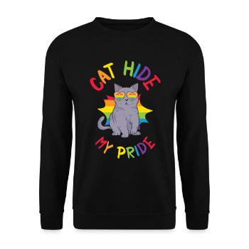 Cat Hide my Pride LGBT Cats and Women - Unisex Sweatshirt - black - Front - Alina (178cm) & Michal (187cm)