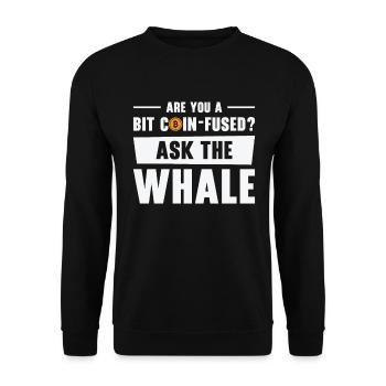 Bitcoin Crypto-monnaie Drôle Demandez à la chemise de baleine - Sweat-shirt Unisexe - noir - Devant - Alina (178cm) & Michal (187cm)