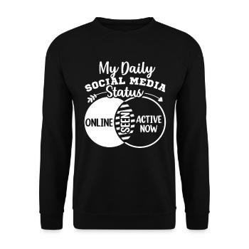Mein täglicher Social Media Status Venn-Diagramm - Unisex Pullover - Schwarz - Vorne - Alina (178cm) & Michal (187cm)