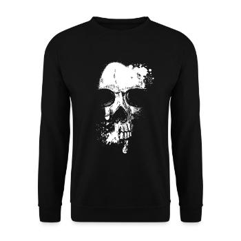 Skull Head and Scarf Gothic Bones Aesthetic Dark - Unisex Sweatshirt - black - Front - Alina (178cm) & Michal (187cm)