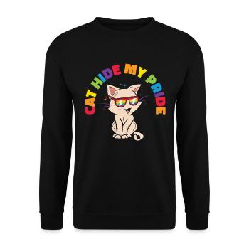 Cat Hide my Pride LGBT Cats and Women - Unisex Sweatshirt - black - Front - Alina (178cm) & Michal (187cm)