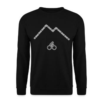 simple bicycle motif Mountain bicycle Sport - Unisex Sweatshirt - black - Front - Alina (178cm) & Michal (187cm)