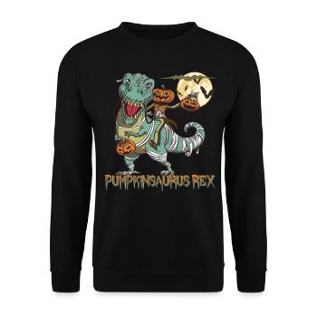 Pumpkinsaurus Dinosaure Drôle Halloween T Rex - Sweat-shirt Unisexe - noir - Devant - Alina (178cm) & Michal (187cm)
