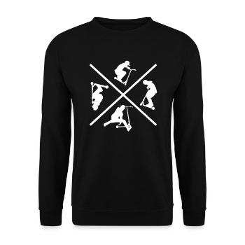 Stunt Scooter Trick Scooter Skatehalle - Unisex Pullover - Schwarz - Vorne - Alina (178cm) & Michal (187cm)
