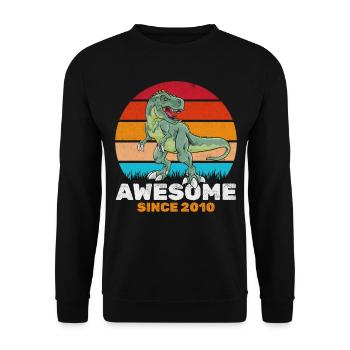 Fantastique depuis 2010 Amateur de dinosaures Dino - Sweat-shirt Unisexe - noir - Devant - Alina (178cm) & Michal (187cm)