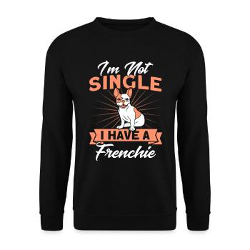 Frenchie Bulldogge Französische Bulldogge Geschenk - Unisex Pullover - Schwarz - Vorne - Alina (178cm) & Michal (187cm)