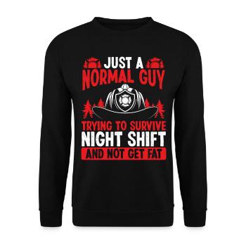 Pompier de nuit Normal Guy Volontaire - Sweat-shirt Unisexe - noir - Devant - Alina (178cm) & Michal (187cm)