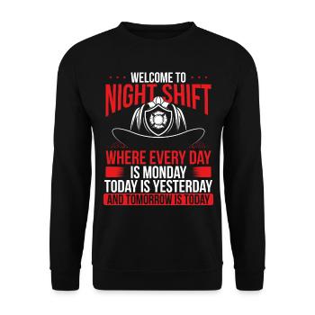 Humor Firemen Funny Volunteer Fire - Unisex Sweatshirt - black - Front - Alina (178cm) & Michal (187cm)