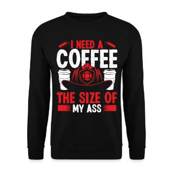 Pompier Café taille mon cul Nuit Pompiers - Sweat-shirt Unisexe - noir - Devant - Alina (178cm) & Michal (187cm)