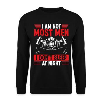 Night Shift Firefighter I am not most Men Firemen - Unisex Sweatshirt - black - Front - Alina (178cm) & Michal (187cm)