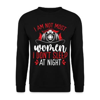 Pompier de nuit ne sont pas la plupart des femmes pompiers - Sweat-shirt Unisexe - noir - Devant - Alina (178cm) & Michal (187cm)