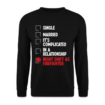 Relation pompier de nuitStatut pompier - Sweat-shirt Unisexe - noir - Devant - Alina (178cm) & Michal (187cm)