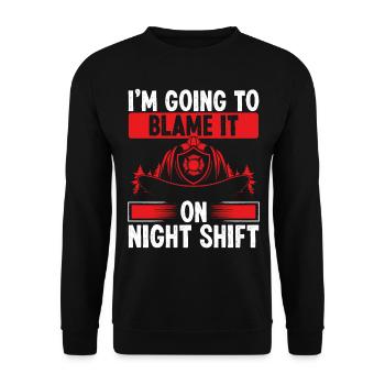 Pompier Blâmez-le sur les pompiers de nuit - Sweat-shirt Unisexe - noir - Devant - Alina (178cm) & Michal (187cm)