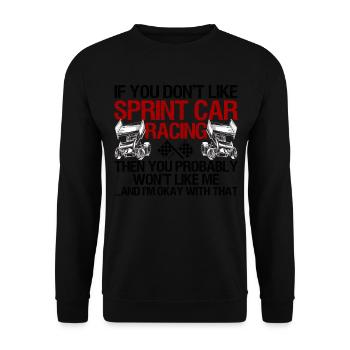 Sprint Car Racing Saying - Unisex Sweatshirt - black - Front - Alina (178cm) & Michal (187cm)