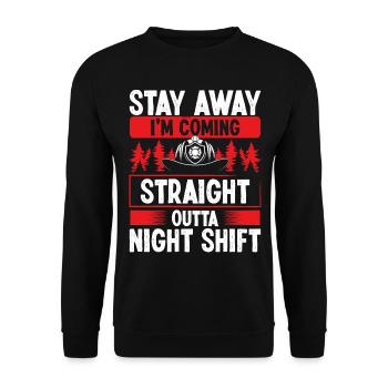 Drôle de nuit Pompiers Humour Pompier - Sweat-shirt Unisexe - noir - Devant - Alina (178cm) & Michal (187cm)