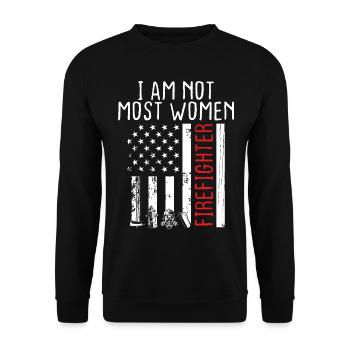 Les pompiers ne sont pas la plupart des femmes Pompiers de nuit - Sweat-shirt Unisexe - noir - Devant - Alina (178cm) & Michal (187cm)
