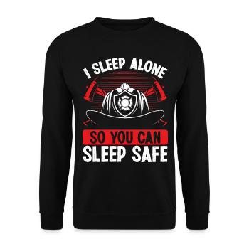 Firefighter Wife Girlfriend Night Shift Firemen - Unisex Sweatshirt - black - Front - Alina (178cm) & Michal (187cm)