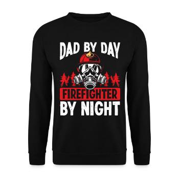 Pompier de nuit Papa Fête des Pères Pompiers - Sweat-shirt Unisexe - noir - Devant - Alina (178cm) & Michal (187cm)