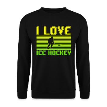 I love ice hockey - Unisex Pullover - Schwarz - Vorne - Alina (178cm) & Michal (187cm)
