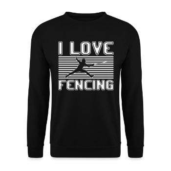 I love fencing - Unisex Pullover - Schwarz - Vorne - Alina (178cm) & Michal (187cm)