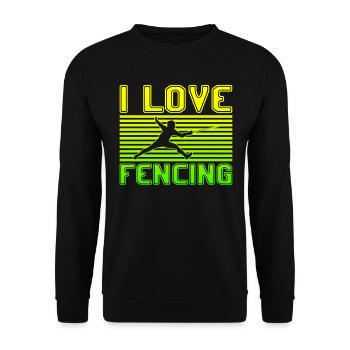 I love fencing - Unisex Pullover - Schwarz - Vorne - Alina (178cm) & Michal (187cm)