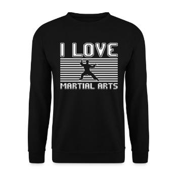 I love martial arts - Unisex Pullover - Schwarz - Vorne - Alina (178cm) & Michal (187cm)
