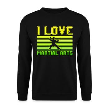 I love martial arts - Unisex Pullover - Schwarz - Vorne - Alina (178cm) & Michal (187cm)