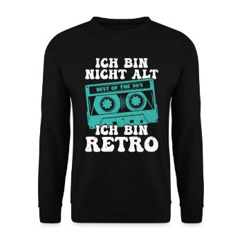 90er Jahre Outfit Party 90s Motto Mixtape Kassette - Unisex Pullover - Schwarz - Vorne - Alina (178cm) & Michal (187cm)