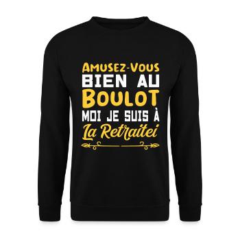 AMUSEZ VOUS BIEN AU BOULOT - Sweat-shirt Unisexe - noir - Devant - Alina (178cm) & Michal (187cm)