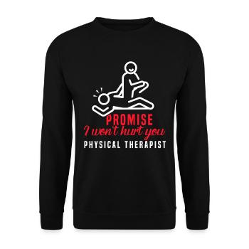Physiothérapeute Drôle de promesse que je - Sweat-shirt Unisexe - noir - Devant - Alina (178cm) & Michal (187cm)