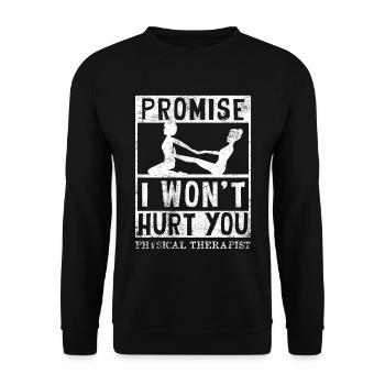 Physiothérapeute Drôle de promesse que je - Sweat-shirt Unisexe - noir - Devant - Alina (178cm) & Michal (187cm)