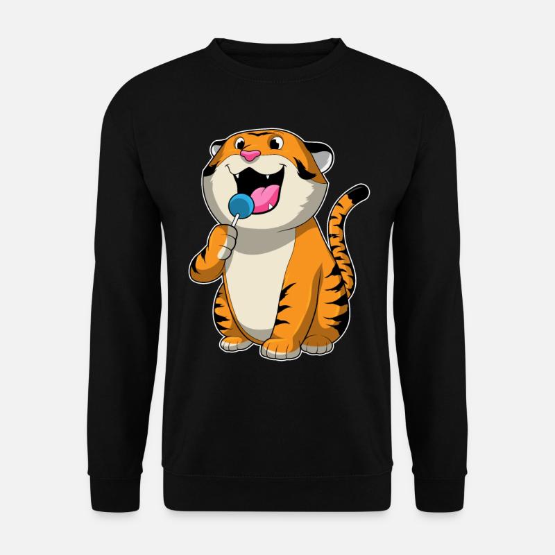 Tiger with lollipop - Unisex Sweatshirt - black