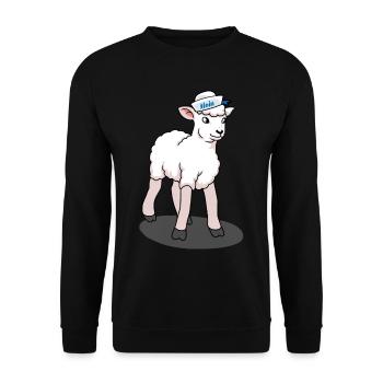 Moin Nordsee Ostsee Schaf Küste Norddeutschland - Unisex Pullover - Schwarz - Vorne - Alina (178cm) & Michal (187cm)