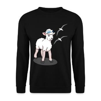 North Sea Baltic Sea Sheep Seagulls Coast Northern Germany - Unisex Sweatshirt - black - Front - Alina (178cm) & Michal (187cm)