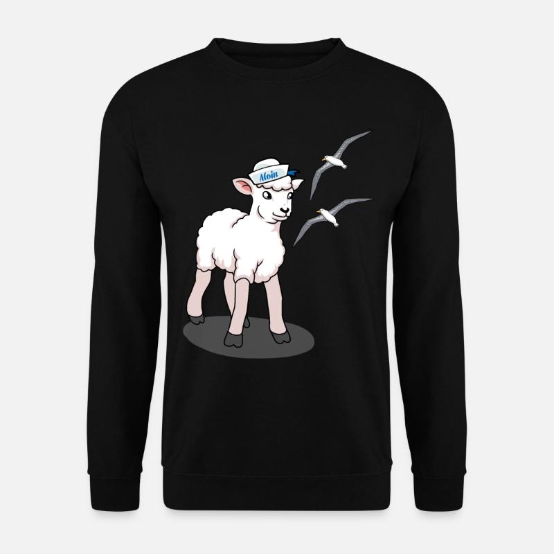 Nordsee Ostsee Schaf Möwen Küste Norddeutschland - Unisex Pullover - Schwarz
