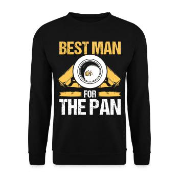 Gold Panner Best Man for the Pan Gold Miner - Unisex Pullover - Schwarz - Vorne - Alina (178cm) & Michal (187cm)