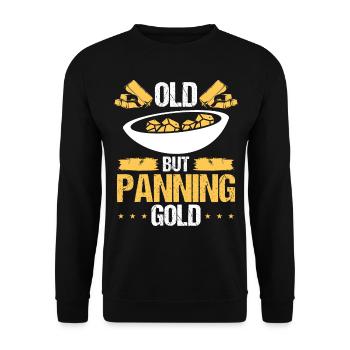Gold Miner Old but panning Gold Prospector Panner - Unisex Pullover - Schwarz - Vorne - Alina (178cm) & Michal (187cm)