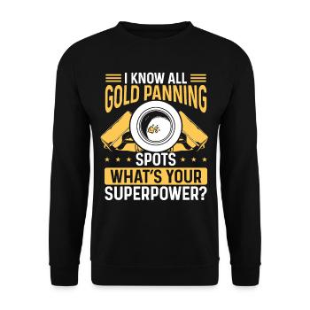 Gold Panning Prospector Gold Mining Gold Panner - Unisex Pullover - Schwarz - Vorne - Alina (178cm) & Michal (187cm)