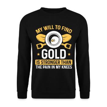 Panner Knee Pain Prospector Miner Gold Digging - Unisex Pullover - Schwarz - Vorne - Alina (178cm) & Michal (187cm)
